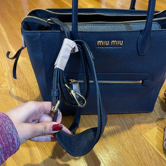 NWT MIU MIU Leather Handbag (Navy) - Picture 11 of 11